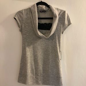 Cowl neck dress shirt